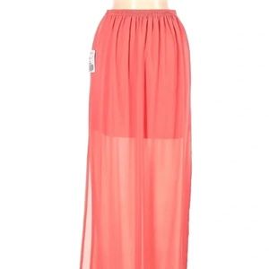 Forever 21 Coral Long Maxi silhouette Skirt Women Size M